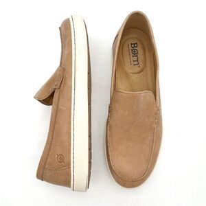 Born Axel Loafers Men’s Size 12 Cuoio Brown Leather Slip On Shoes Casual Comfort